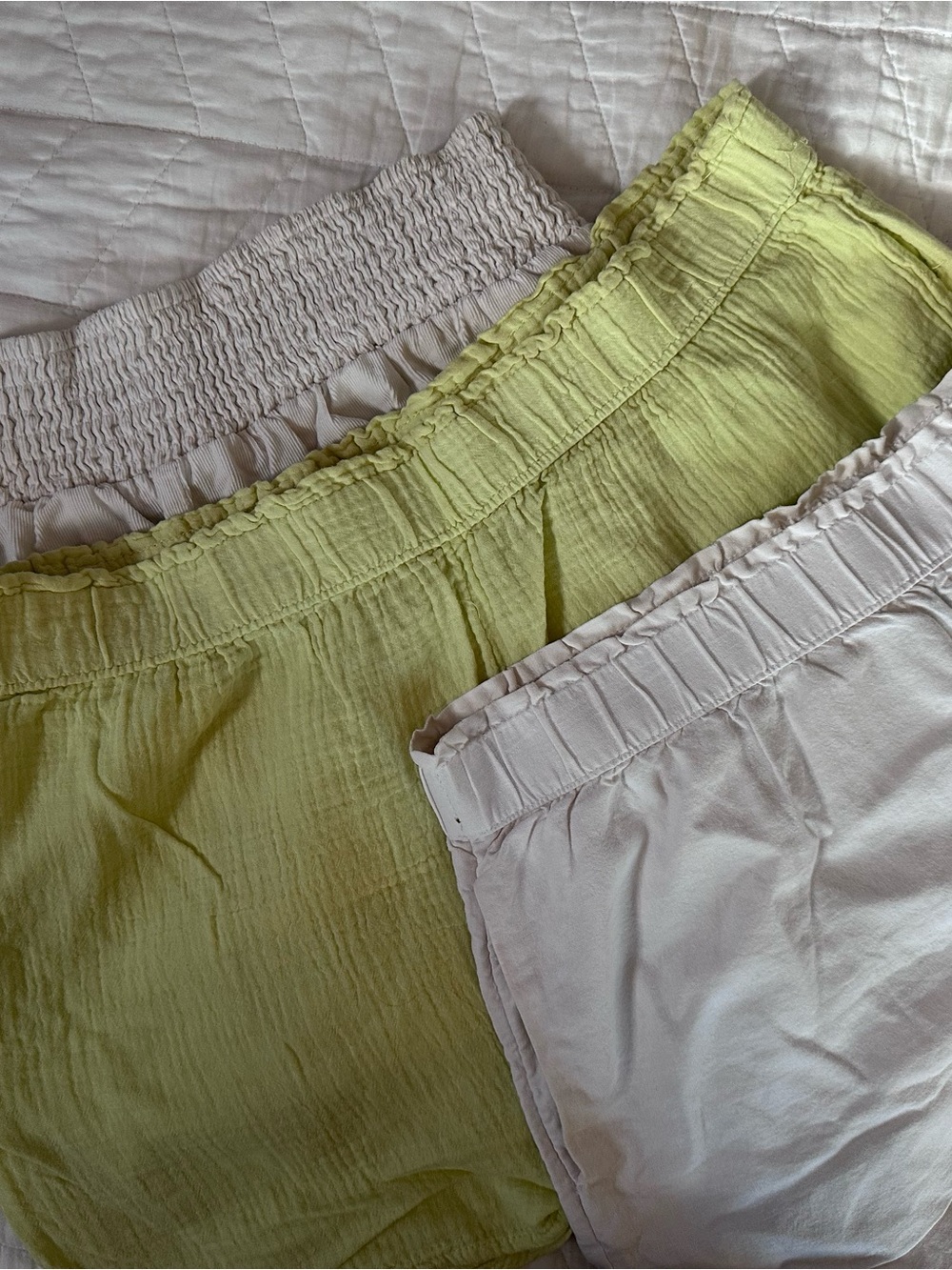 Target brand Light Green and Cream Elastic Waist Shorts